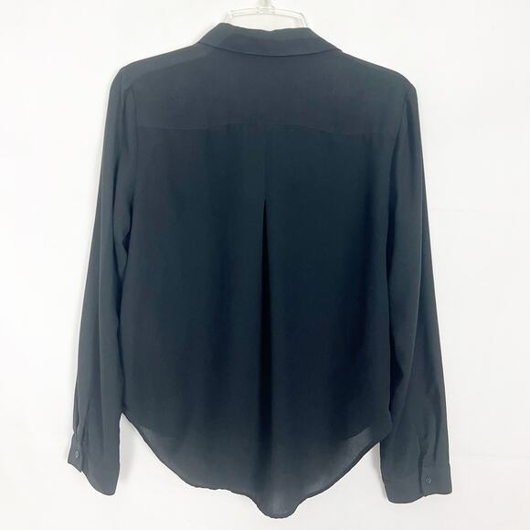 Trouve Black Sheer Button Down Career Wear Top Size Medium - Picture 6 of 11